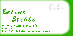 balint stibli business card