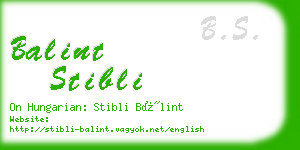 balint stibli business card